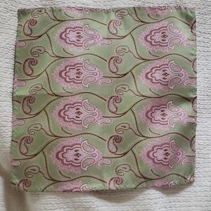 Lord Colton Green Pink Maroon Pocket Square Silk